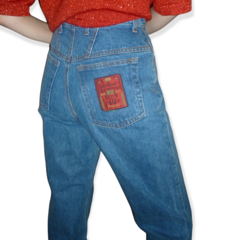 Vintage 80s bonjour Mom Jeans with Tapered Leg & Bow Detail | Size 9/10 - Picture 6 of 10